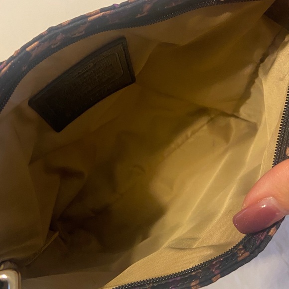 Coach Animal Print Crossbody Bag - Purple and Brown with matching cosmetic bag - Picture 6 of 14